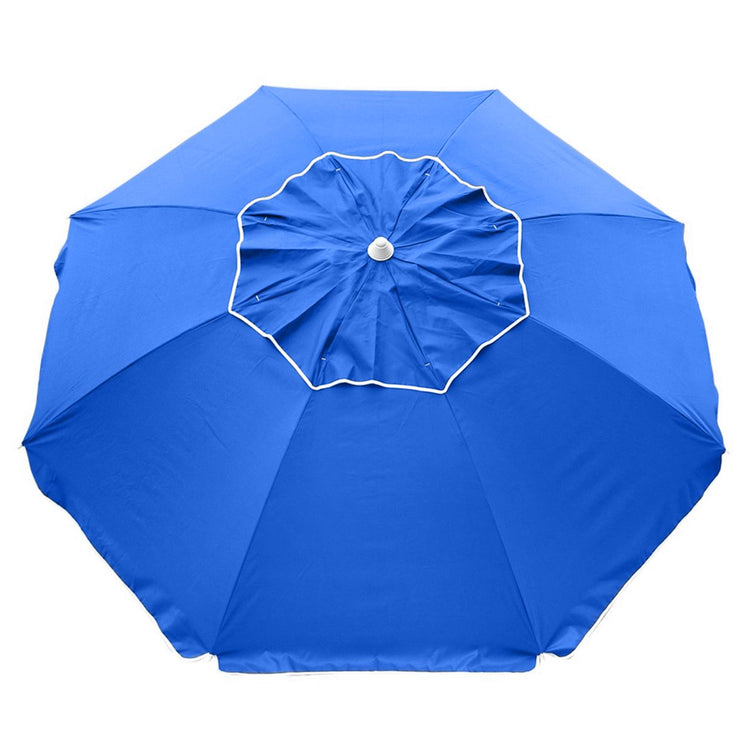 Beachcomber 210cm Beach Umbrella in royal blue with UV protection and wind vent for beach shade