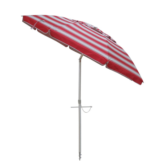 Daytripper 210cm Beach Umbrella - Red & White - Beachkit