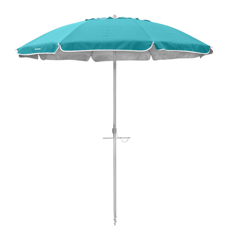 Beachcomber 210cm Beach Umbrella - TurquoiseThe Beachcomber 210cm is identical to the Daytripper model - the only difference being that the Beachcombers have a solid colour canopy vs. the daytrippers that haveBeachkit