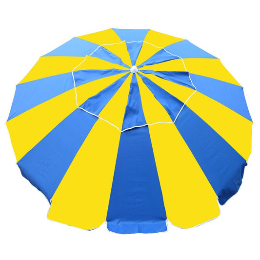 Carnivale 240cm Beach Umbrella - Blue & Yellow - Beachkit