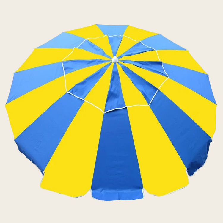 Carnivale 240cm Beach Umbrella - Blue & Yellow panels