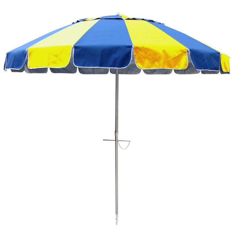 Carnivale 240cm Beach Umbrella - Blue & Yellow - Beachkit