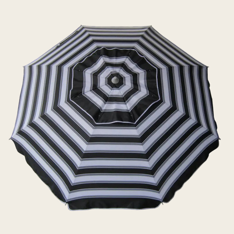 Daytripper 210cm Beach Umbrella - Black & White stripe