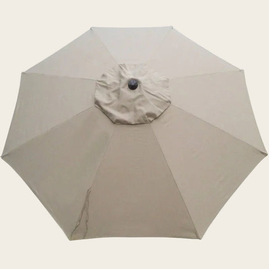 Market 275cm Shade Umbrella with a beige poly-canvas canopy and eight-panel design with central vent cap
