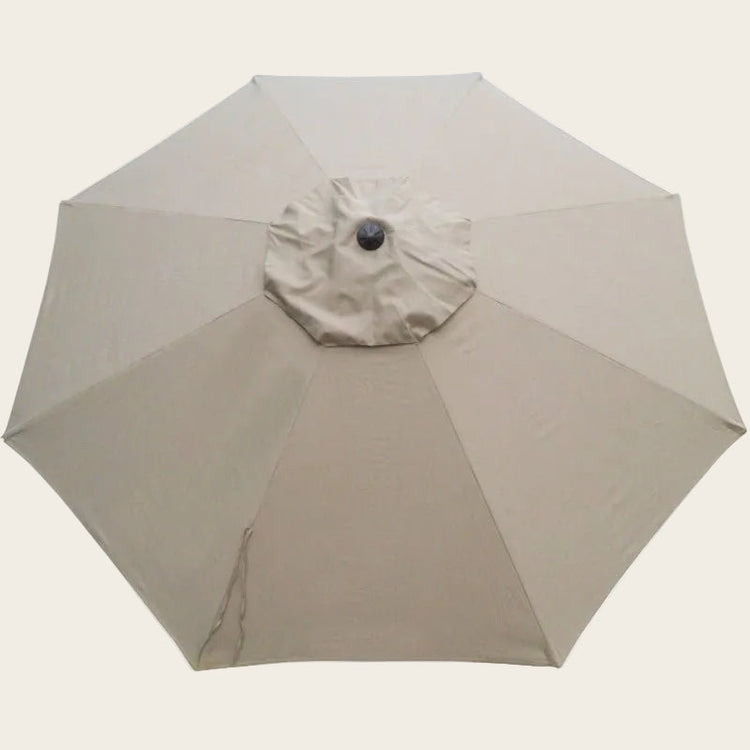 Market 275cm Shade Umbrella with a beige poly-canvas canopy and eight-panel design with central vent cap
