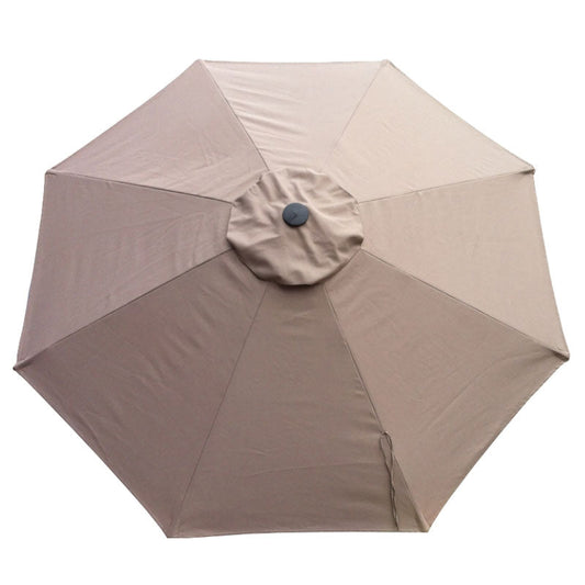 Beige Market 335cm shade umbrella with 8-rib canopy and aluminum frame for backyard use