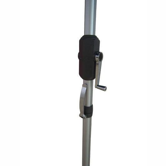 Close-up of crank lift mechanism on Market 335cm Shade Umbrella charcoal aluminum pole
