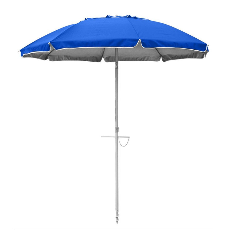 Beachcomber 210cm beach umbrella in royal blue with UV protection and wind vent for sunshade at the beach