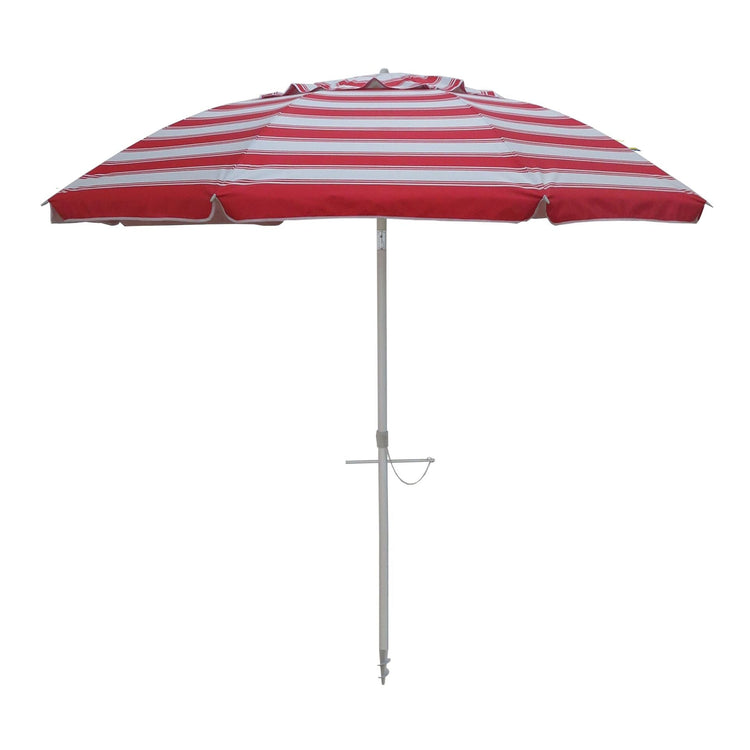 Daytripper 210cm Beach Umbrella - Red & White - Beachkit