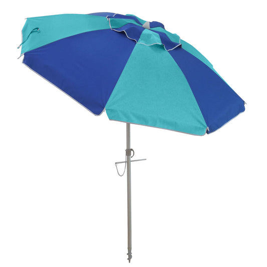 FIESTA - Royal/Turquoise Panel 185cm beach umbrella