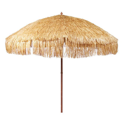 Hula 240cm MARKET Umbrella - Raffia ThatchOur Hula Raffia Thatch shade umbrella gives you the feel of the islands at home. 240cm wide is a huge shade plate
UPF Rated 50+ with wind vented top is sure to be a Beachkit