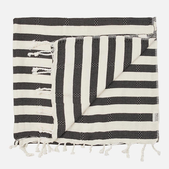 Beachkit - MAYDE - Reef Turkish Towel - Black & White Stripe