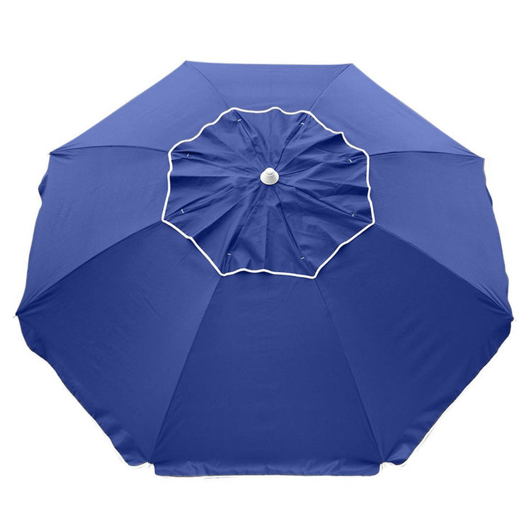 Beachcomber 210cm navy blue solid color beach umbrella with twist anchoring system