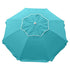 Beachcomber 210cm Beach Umbrella - Turquoise, solid canopy