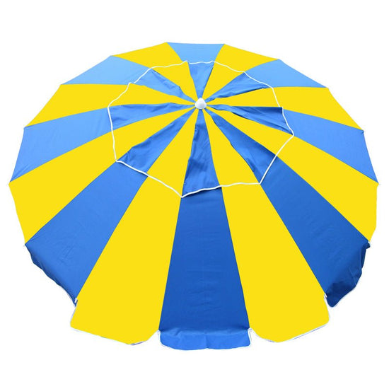 Carnivale 240cm Beach Umbrella - Blue & Yellow - Beachkit