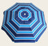 Daytripper 210cm beach umbrella with aqua and navy stripes providing ample summer shade