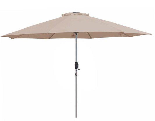 Beige Market 275cm Shade Umbrella with aluminum frame and crank lift for outdoor use