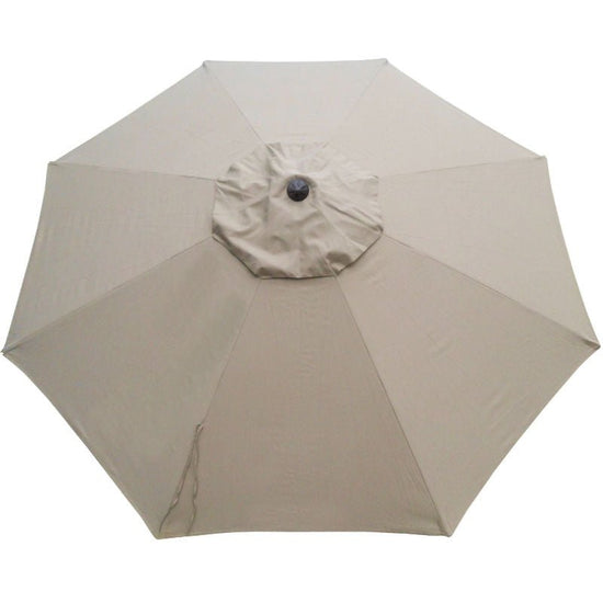 Beige Market 275cm shade umbrella with 8-rib durable poly-canvas canopy and aluminum frame for outdoor use