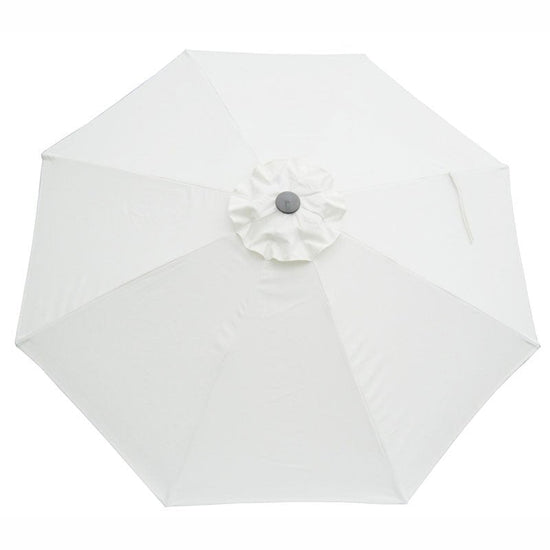 275cm beige market shade umbrella with durable poly-canvas canopy and crank lift mechanism