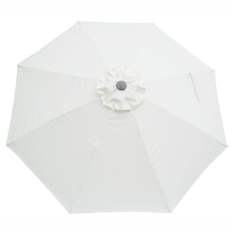 275cm beige market shade umbrella with durable poly-canvas canopy and crank lift mechanism
