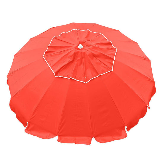 Maxibrella 240cm bright fluro orange beach umbrella with tilt and self-anchoring auger