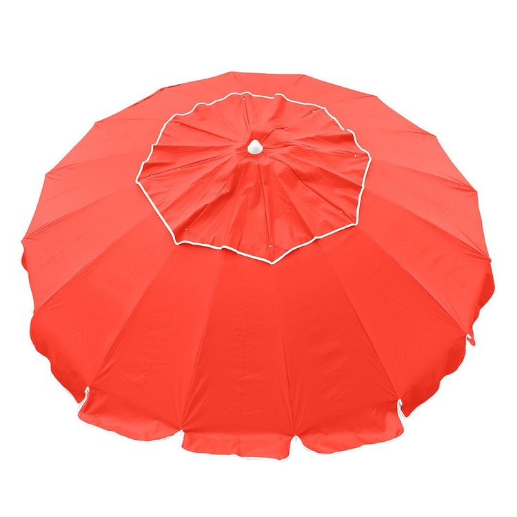 Maxibrella 240cm bright fluro orange beach umbrella with tilt and self-anchoring auger