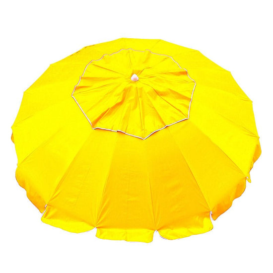 Maxibrella 240cm yellow beach umbrella providing large UV protection shade
